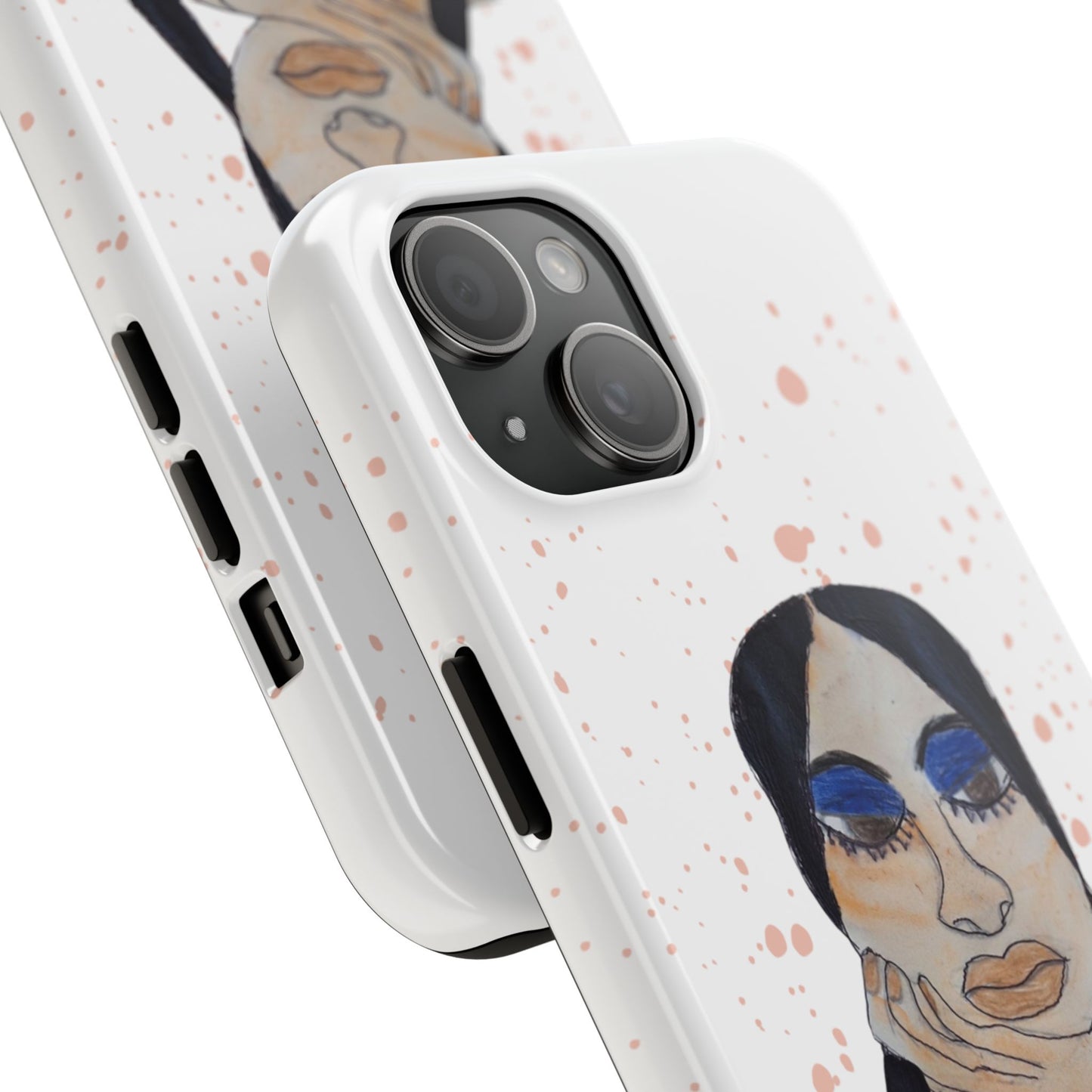 Black Woman Art Tough Phone Case, Hand-Painted Graphics, Original Art iPhone Cover, Protective Phone Case, Unique Artwork Case