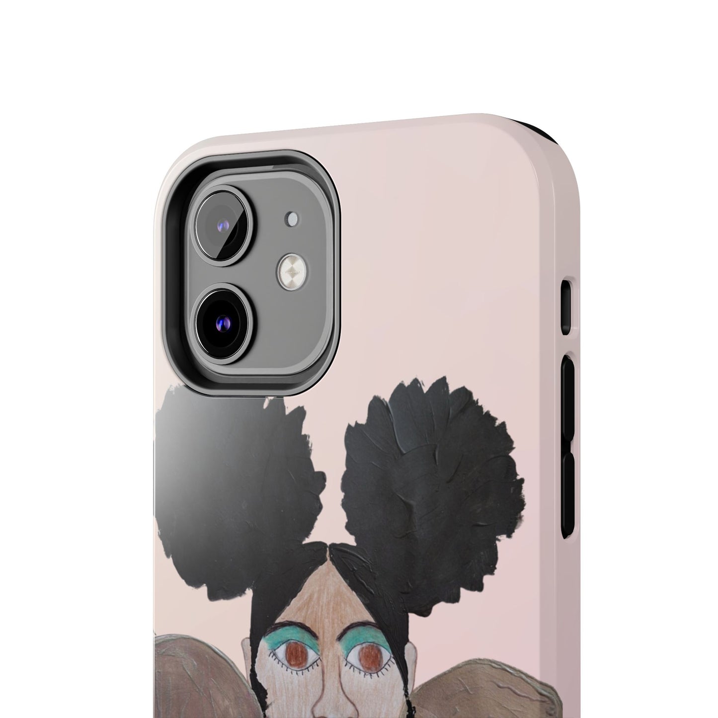 Black Woman Art Tough Phone Case, Hand-Painted Graphics, Original Art iPhone Cover, Protective Phone Case, Unique Artwork Case