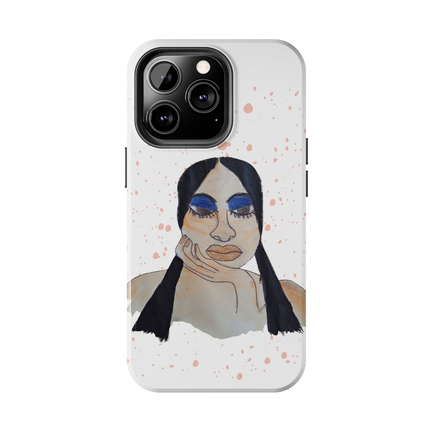 Black Woman Art Tough Phone Case, Hand-Painted Graphics, Original Art iPhone Cover, Protective Phone Case, Unique Artwork Case