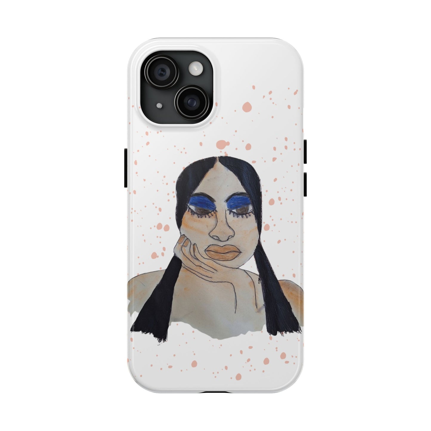 Black Woman Art Tough Phone Case, Hand-Painted Graphics, Original Art iPhone Cover, Protective Phone Case, Unique Artwork Case