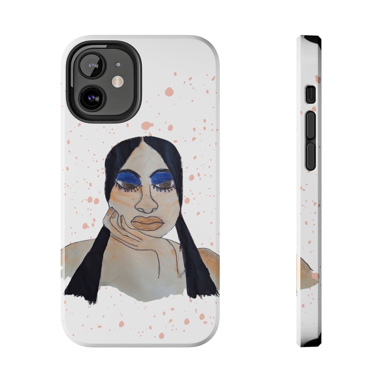 Black Woman Art Tough Phone Case, Hand-Painted Graphics, Original Art iPhone Cover, Protective Phone Case, Unique Artwork Case