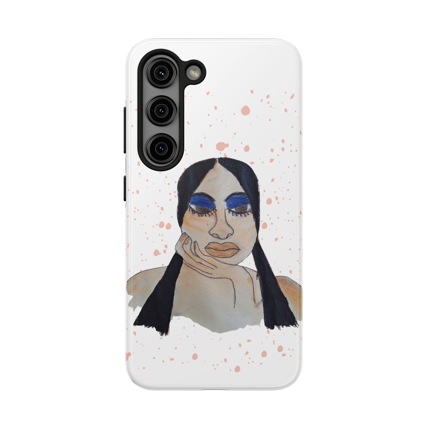 Black Woman Art Tough Phone Case, Hand-Painted Graphics, Original Art iPhone Cover, Protective Phone Case, Unique Artwork Case