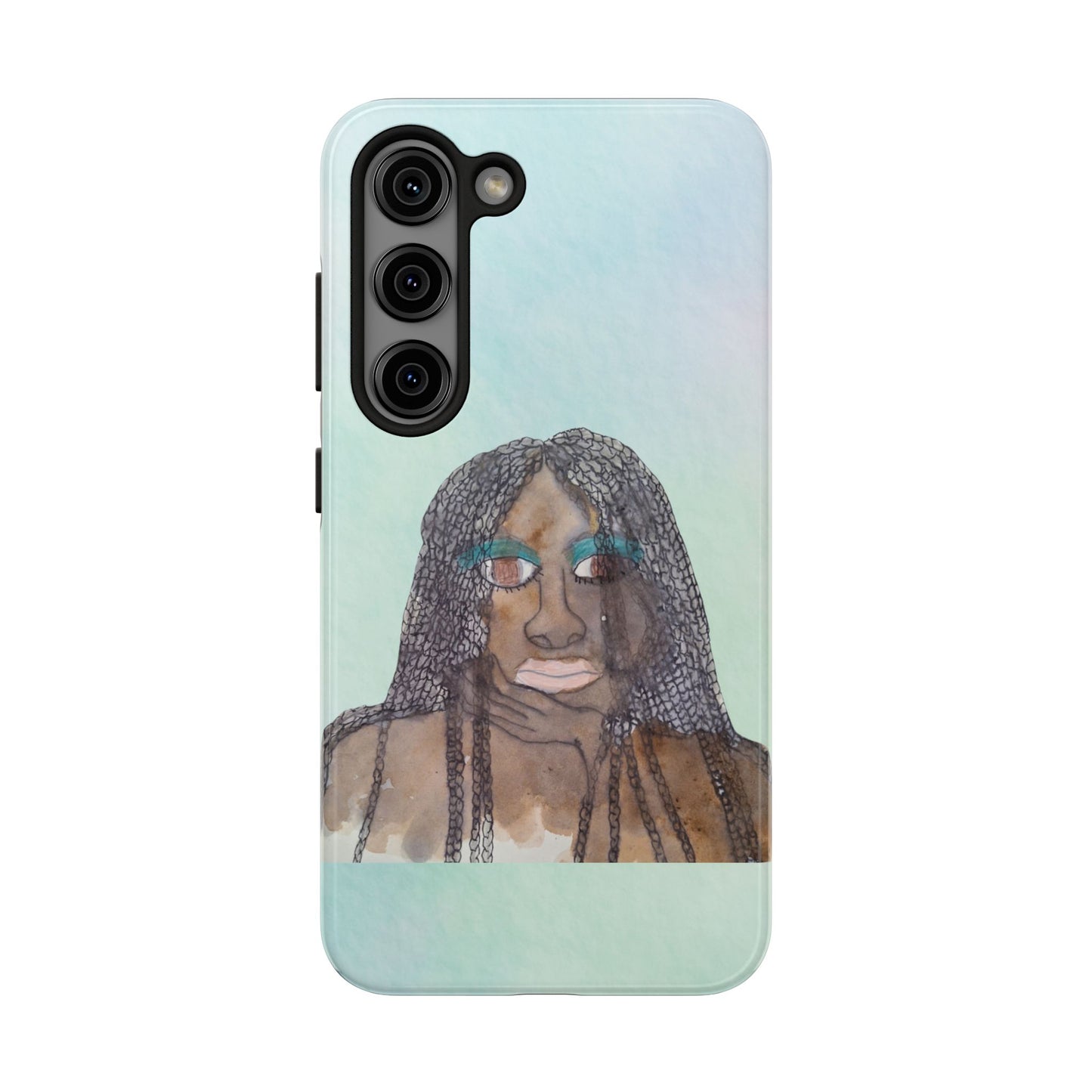 Black Woman Art, Artistic Fashion Phone Case, Colorful Unique Phone Protector, Gift for Her, Bohemian Style, Phone Cover for Creative Souls