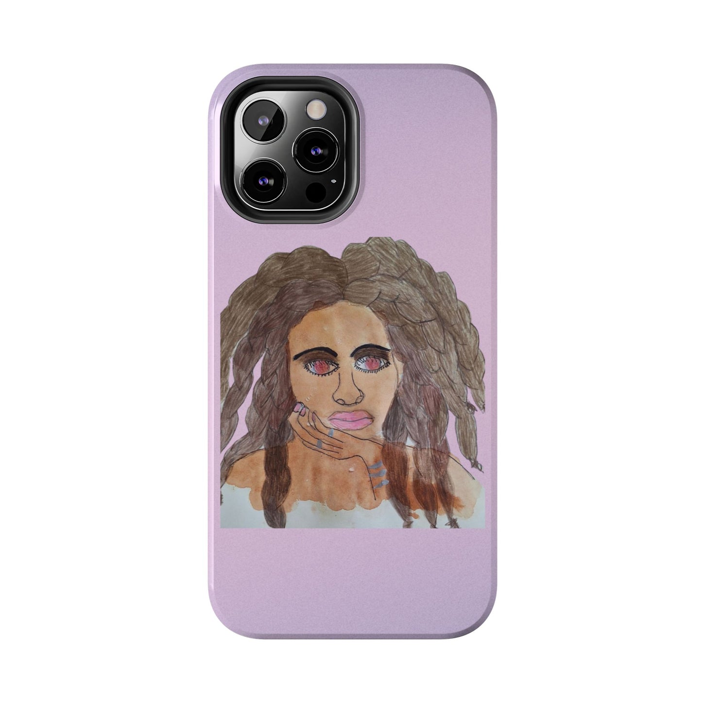 Black Woman Art Tough Phone Case, Hand-Painted Graphics, Original Art iPhone Cover, Protective Phone Case, Unique Artwork Case