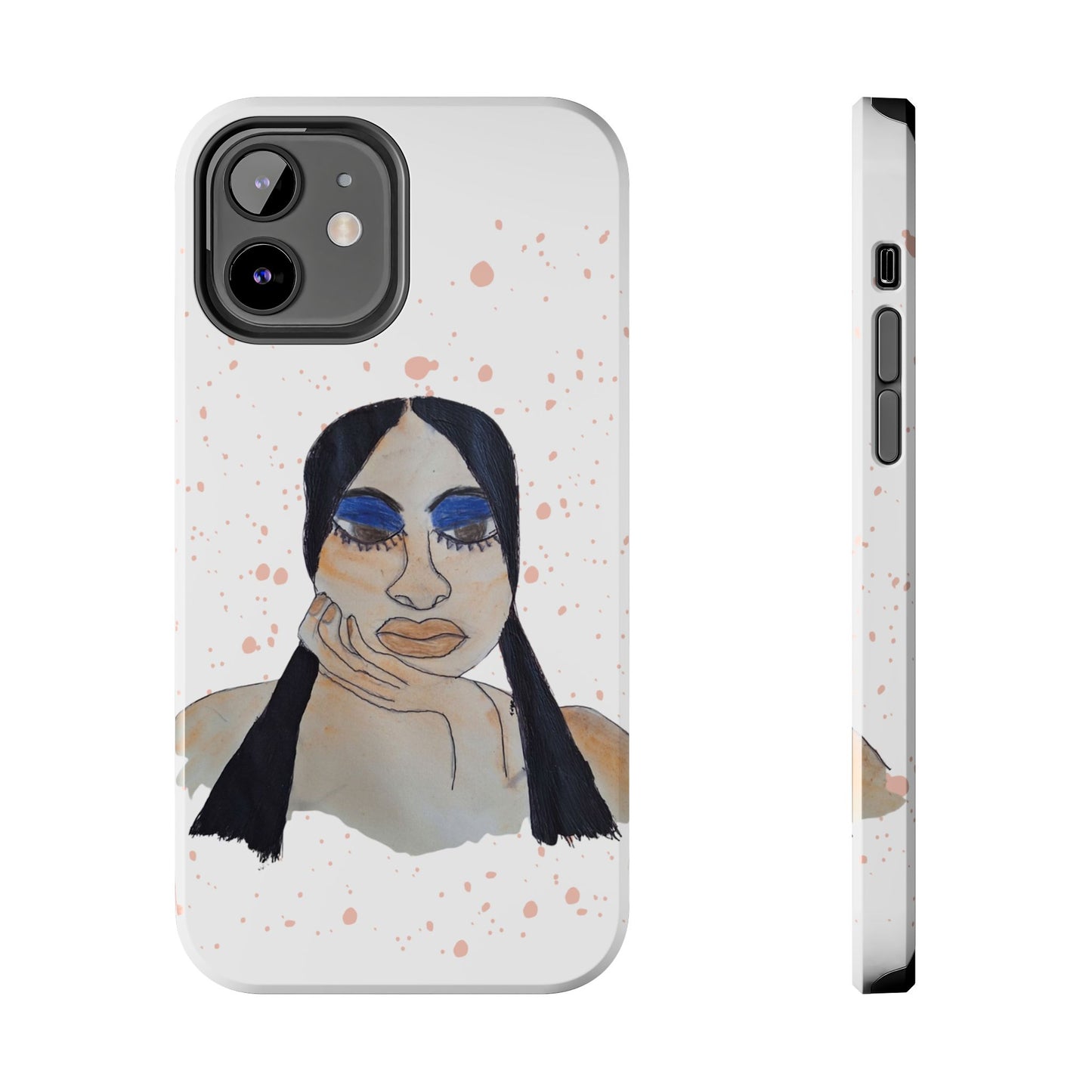 Black Woman Art Tough Phone Case, Hand-Painted Graphics, Original Art iPhone Cover, Protective Phone Case, Unique Artwork Case