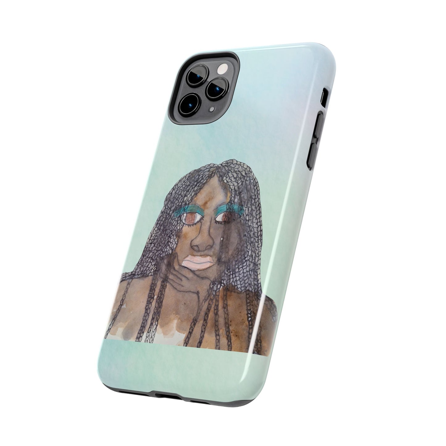Black Woman Art, Artistic Fashion Phone Case, Colorful Unique Phone Protector, Gift for Her, Bohemian Style, Phone Cover for Creative Souls