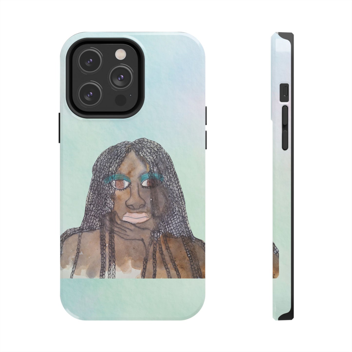Black Woman Art, Artistic Fashion Phone Case, Colorful Unique Phone Protector, Gift for Her, Bohemian Style, Phone Cover for Creative Souls