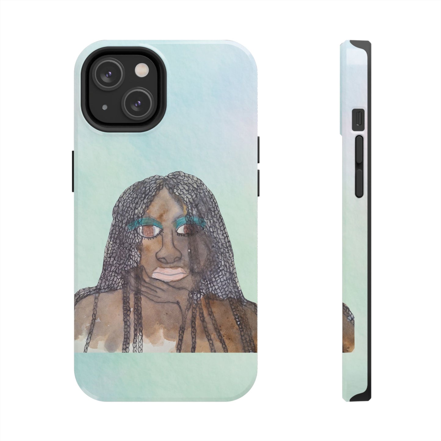 Black Woman Art, Artistic Fashion Phone Case, Colorful Unique Phone Protector, Gift for Her, Bohemian Style, Phone Cover for Creative Souls