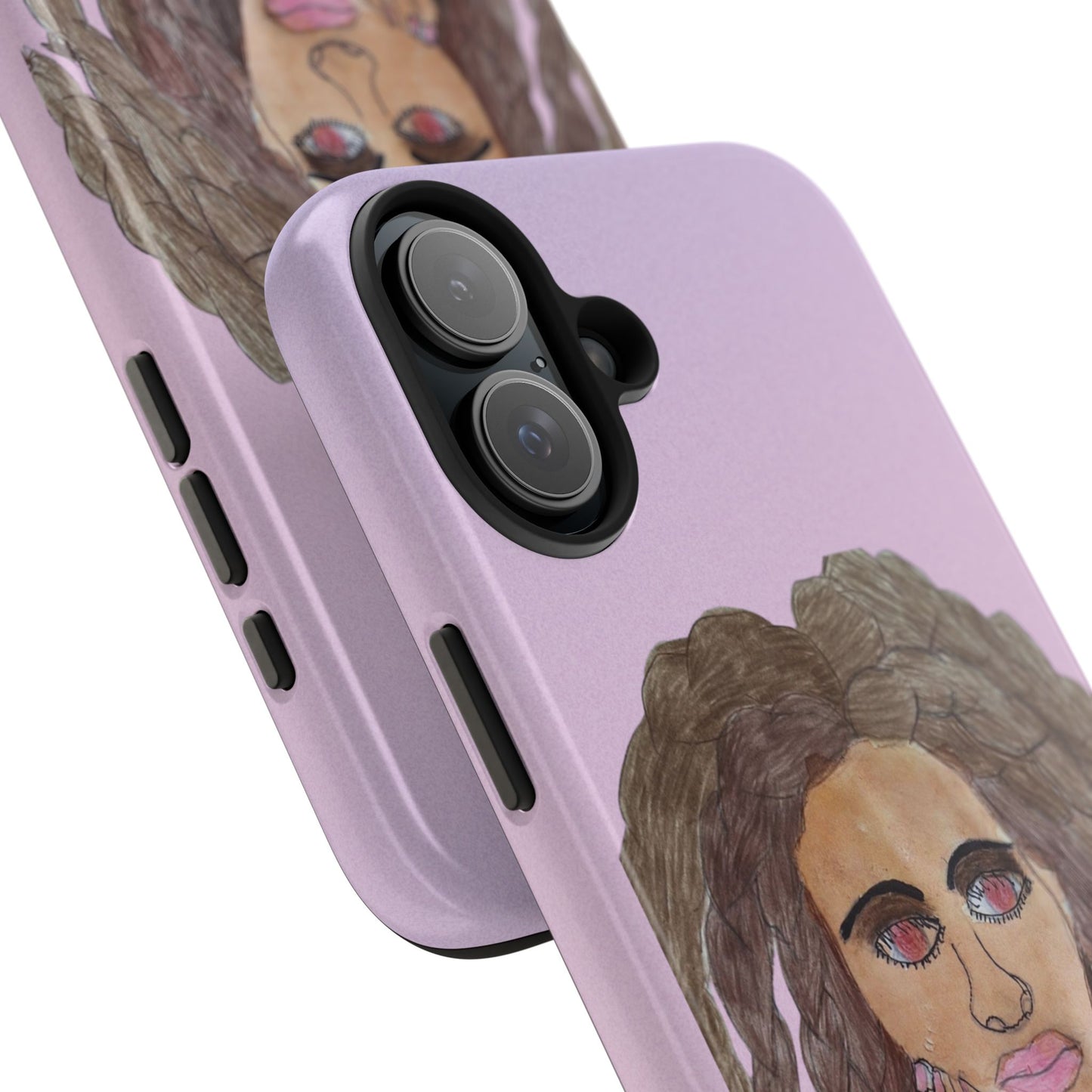 Black Woman Art Tough Phone Case, Hand-Painted Graphics, Original Art iPhone Cover, Protective Phone Case, Unique Artwork Case