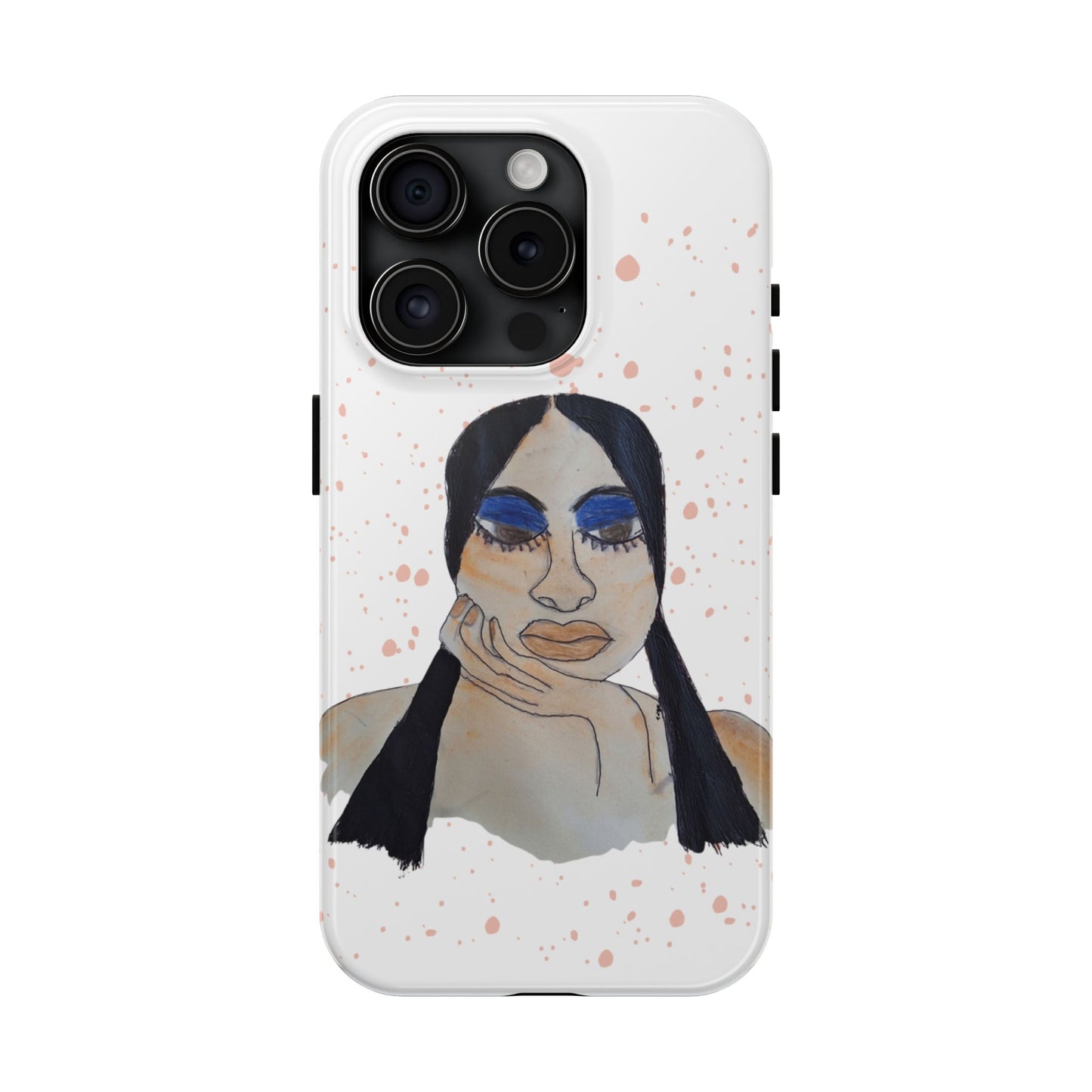 Black Woman Art Tough Phone Case, Hand-Painted Graphics, Original Art iPhone Cover, Protective Phone Case, Unique Artwork Case