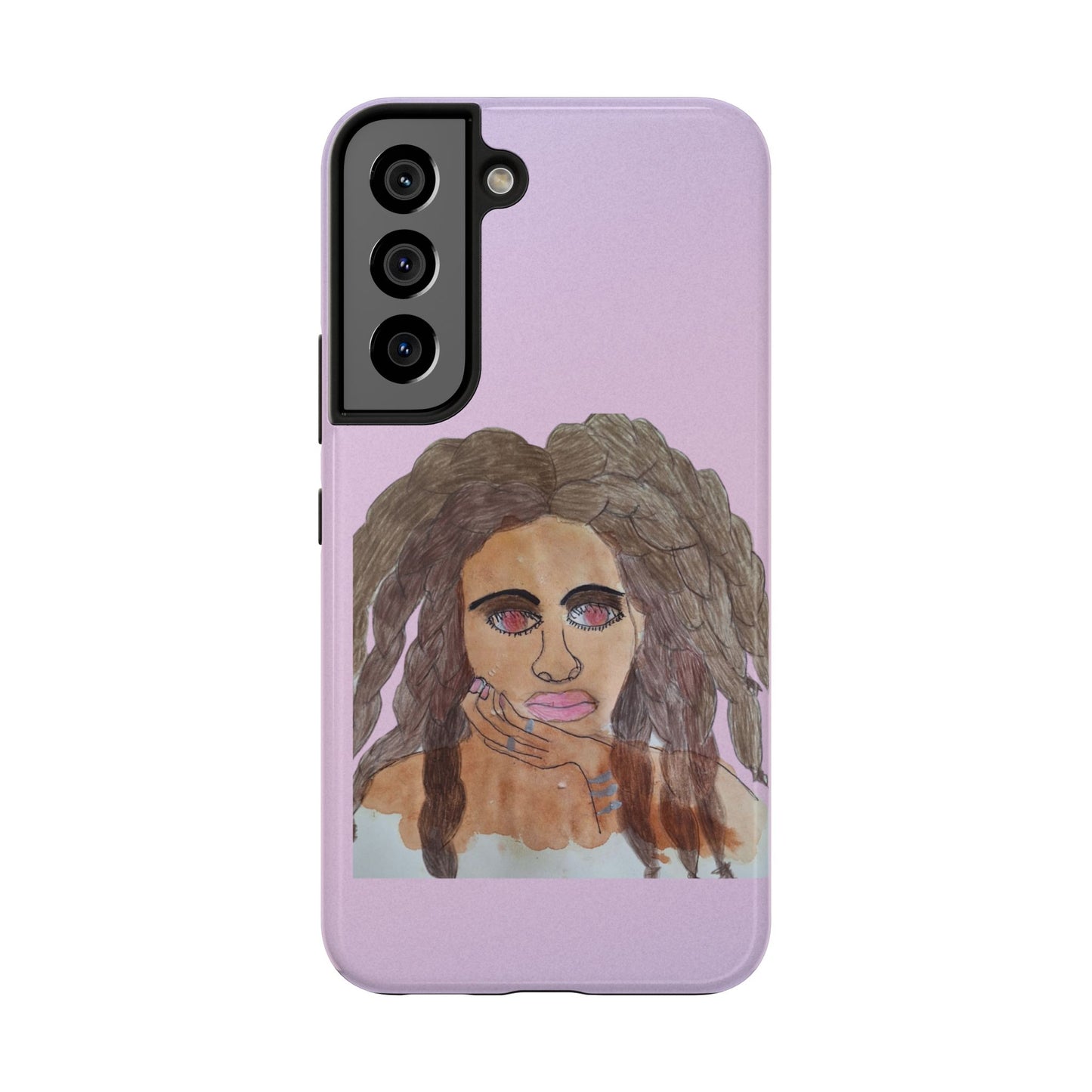 Black Woman Art Tough Phone Case, Hand-Painted Graphics, Original Art iPhone Cover, Protective Phone Case, Unique Artwork Case