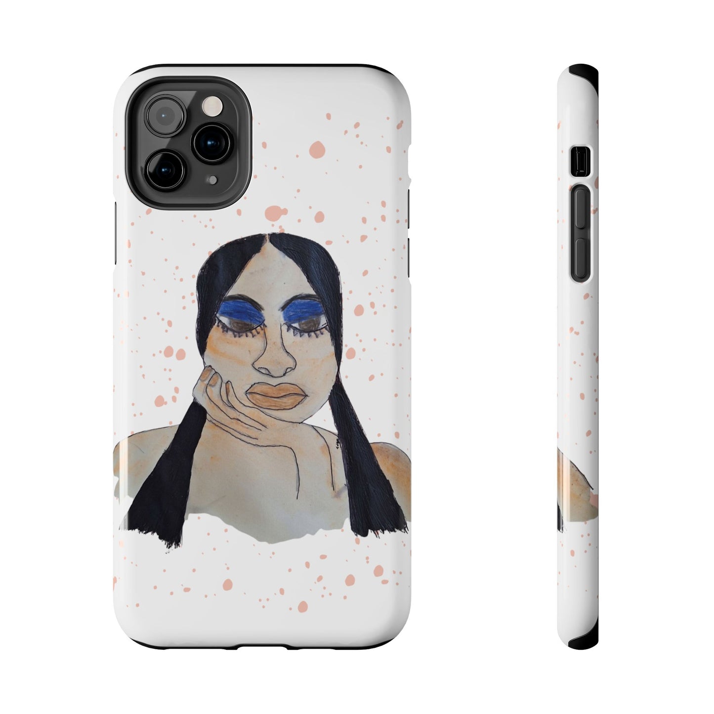 Black Woman Art Tough Phone Case, Hand-Painted Graphics, Original Art iPhone Cover, Protective Phone Case, Unique Artwork Case