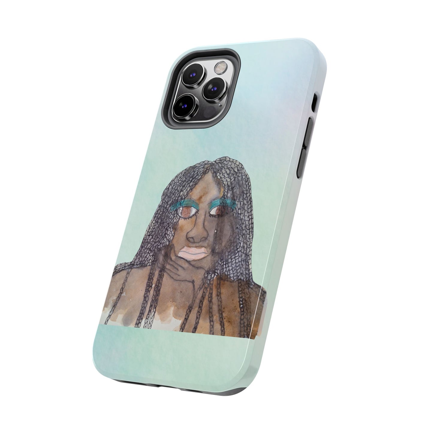 Black Woman Art, Artistic Fashion Phone Case, Colorful Unique Phone Protector, Gift for Her, Bohemian Style, Phone Cover for Creative Souls