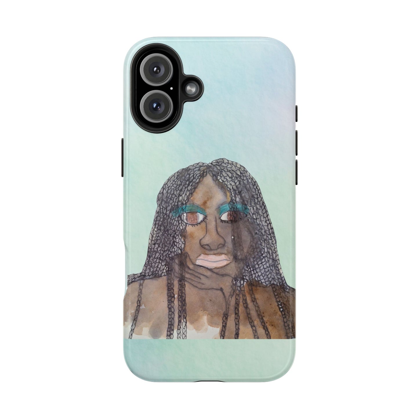 Black Woman Art, Artistic Fashion Phone Case, Colorful Unique Phone Protector, Gift for Her, Bohemian Style, Phone Cover for Creative Souls