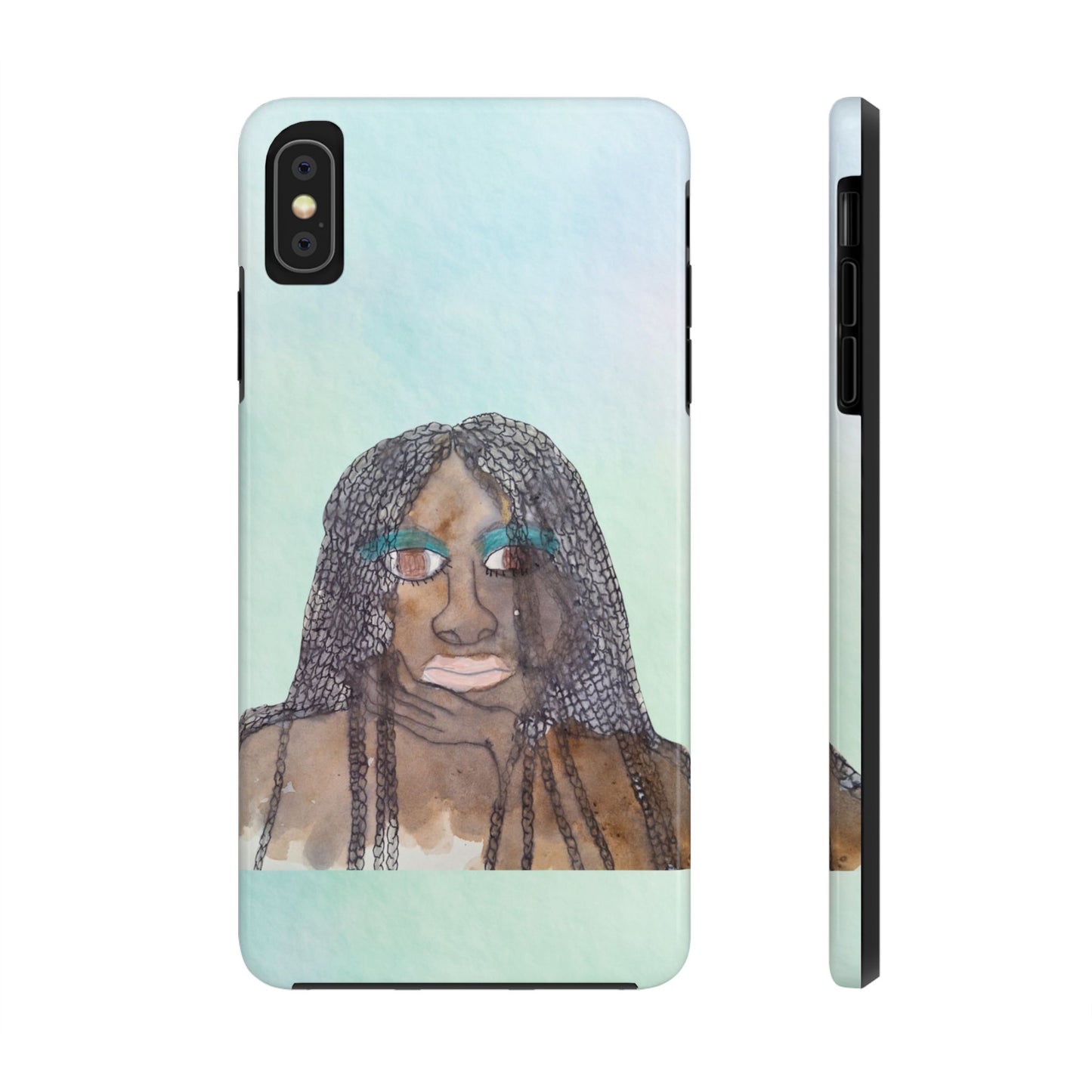 Black Woman Art, Artistic Fashion Phone Case, Colorful Unique Phone Protector, Gift for Her, Bohemian Style, Phone Cover for Creative Souls