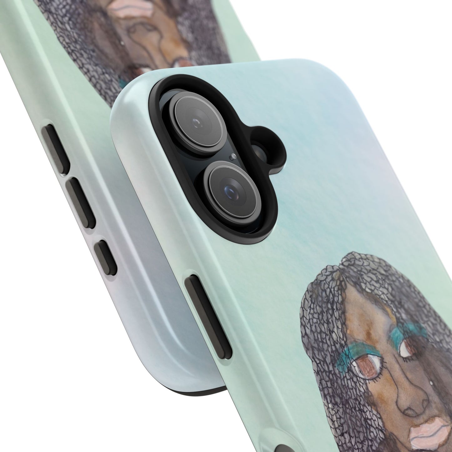 Black Woman Art, Artistic Fashion Phone Case, Colorful Unique Phone Protector, Gift for Her, Bohemian Style, Phone Cover for Creative Souls