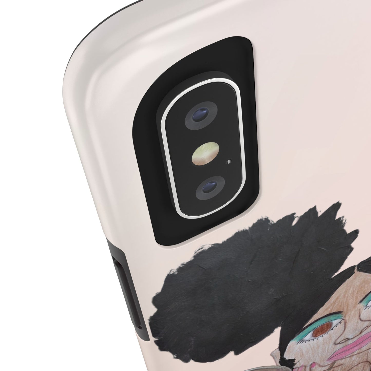 Black Woman Art Tough Phone Case, Hand-Painted Graphics, Original Art iPhone Cover, Protective Phone Case, Unique Artwork Case
