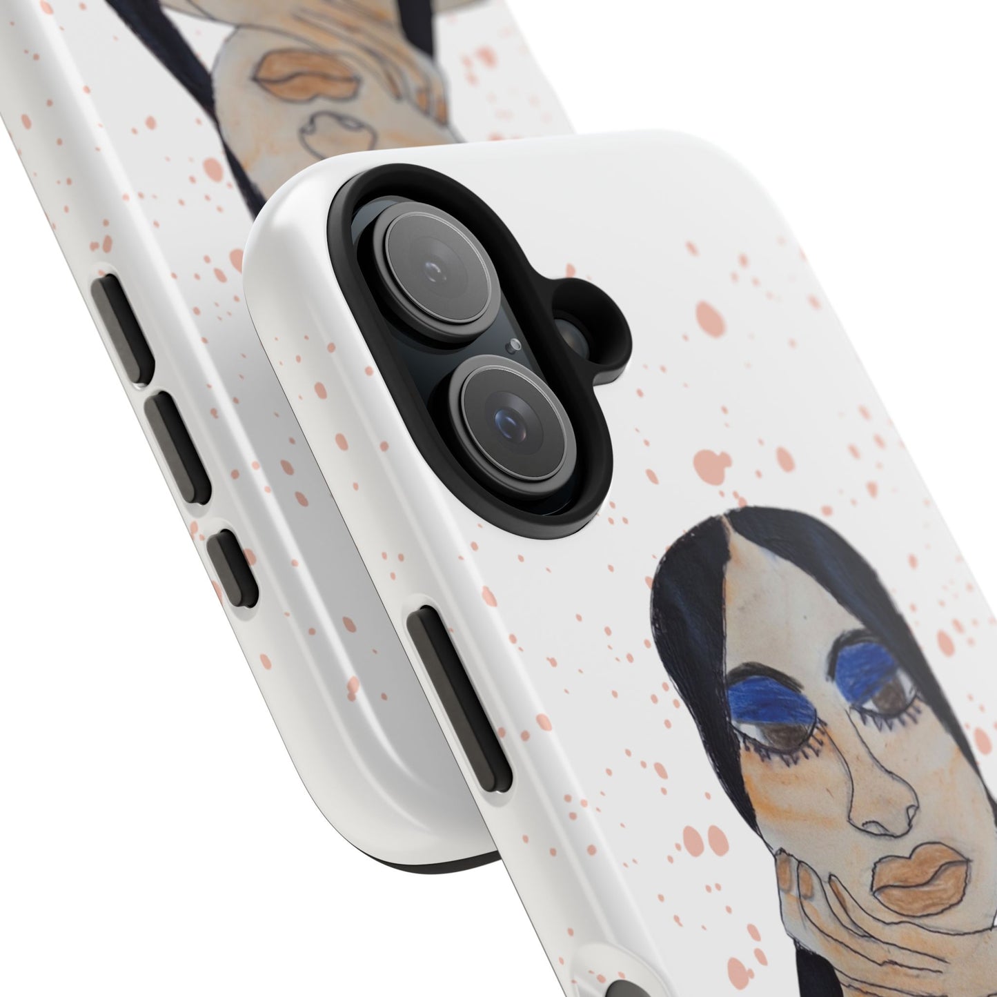 Black Woman Art Tough Phone Case, Hand-Painted Graphics, Original Art iPhone Cover, Protective Phone Case, Unique Artwork Case