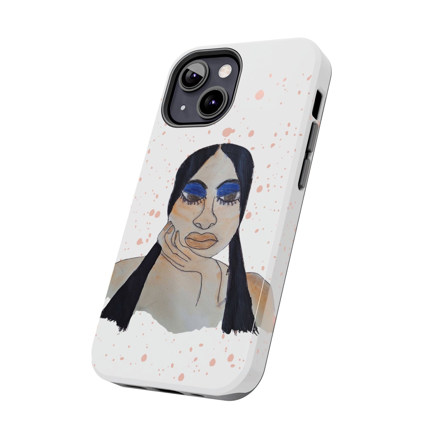 Black Woman Art Tough Phone Case, Hand-Painted Graphics, Original Art iPhone Cover, Protective Phone Case, Unique Artwork Case