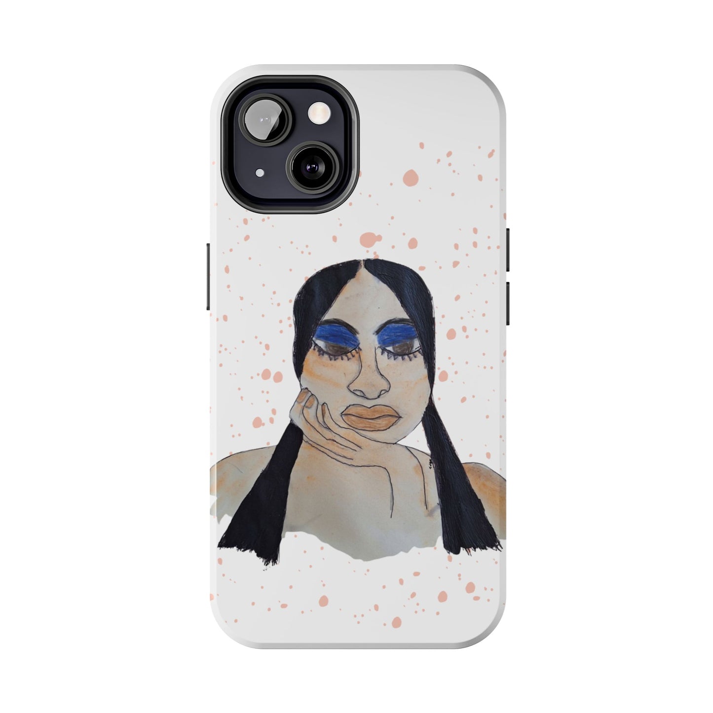 Black Woman Art Tough Phone Case, Hand-Painted Graphics, Original Art iPhone Cover, Protective Phone Case, Unique Artwork Case