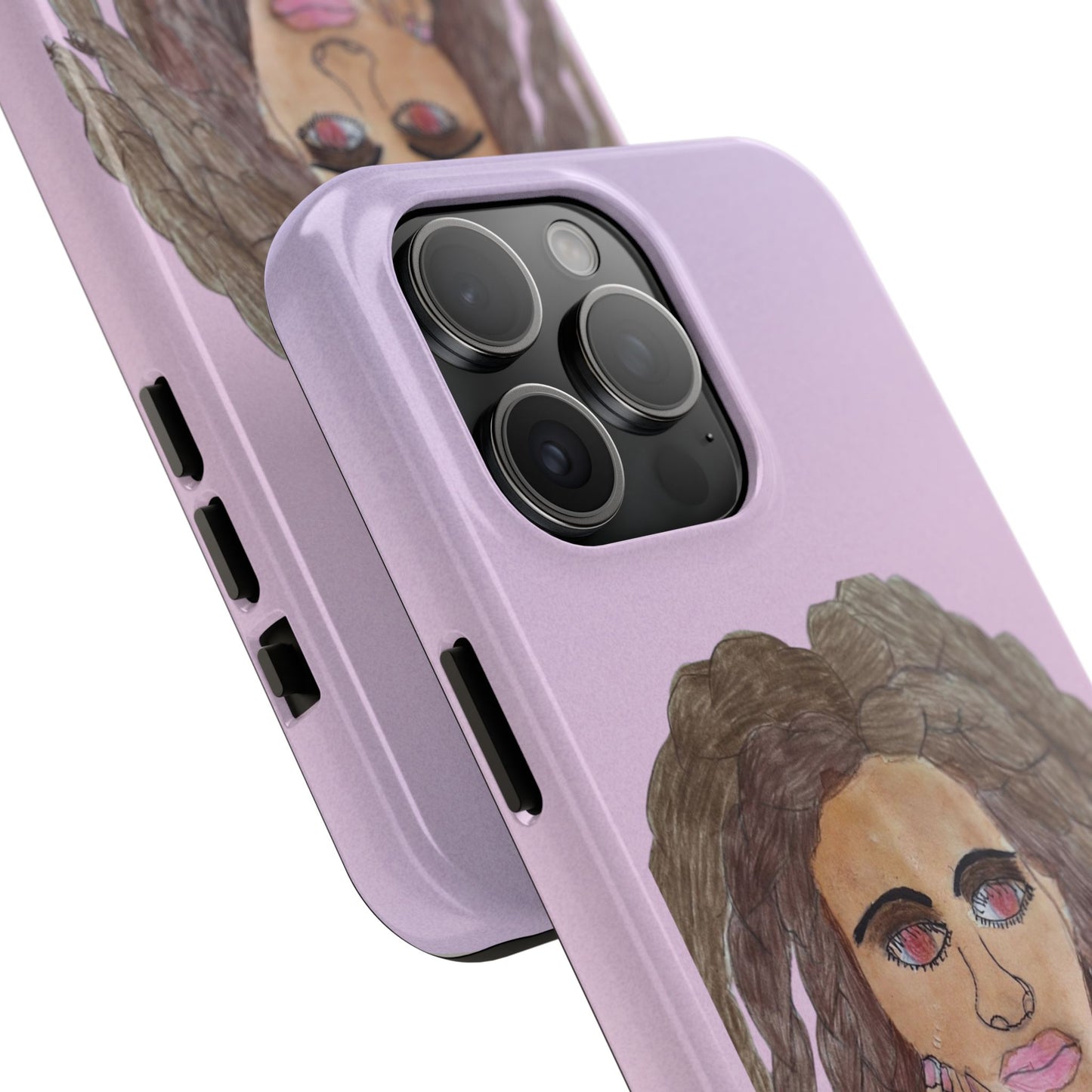 Black Woman Art Tough Phone Case, Hand-Painted Graphics, Original Art iPhone Cover, Protective Phone Case, Unique Artwork Case