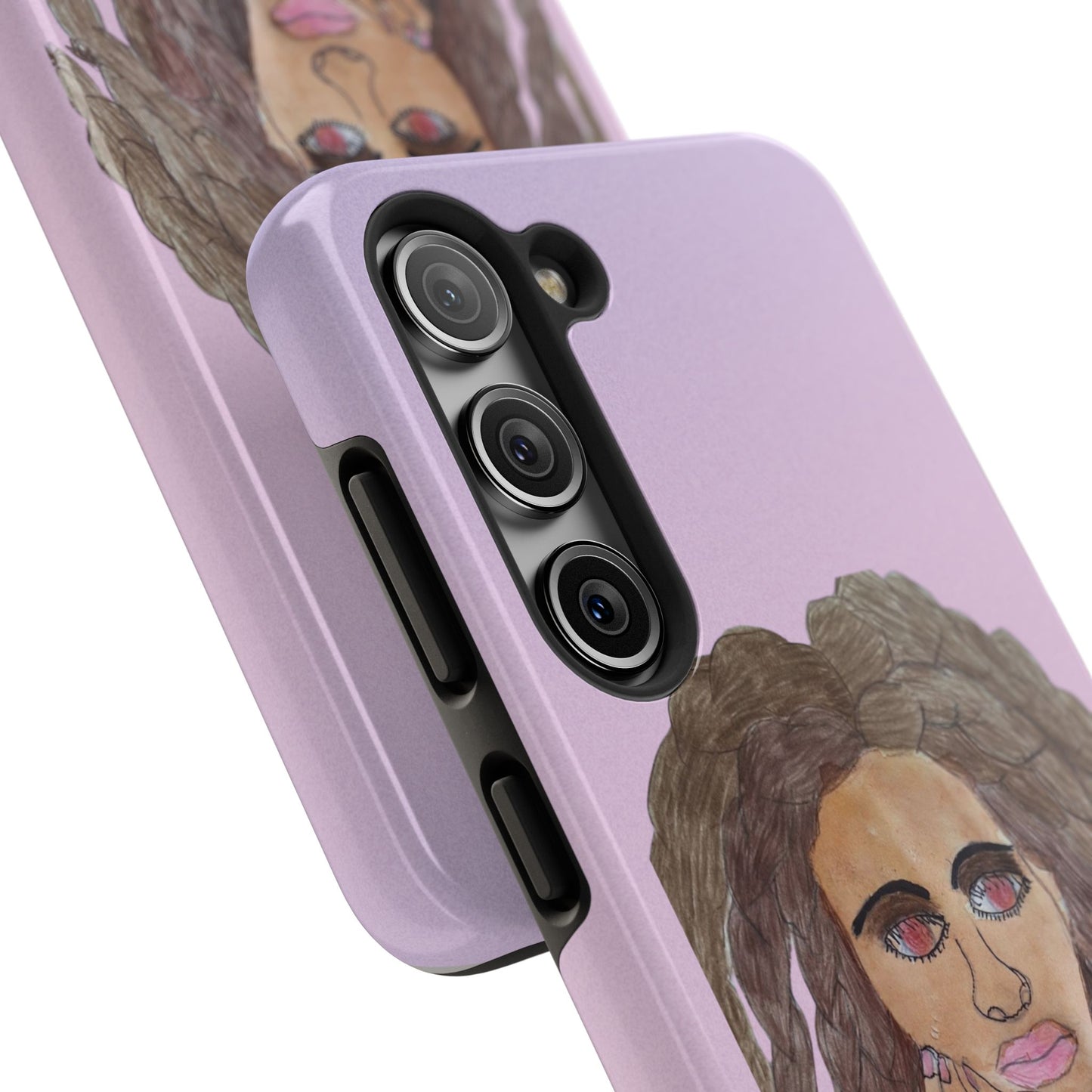 Black Woman Art Tough Phone Case, Hand-Painted Graphics, Original Art iPhone Cover, Protective Phone Case, Unique Artwork Case