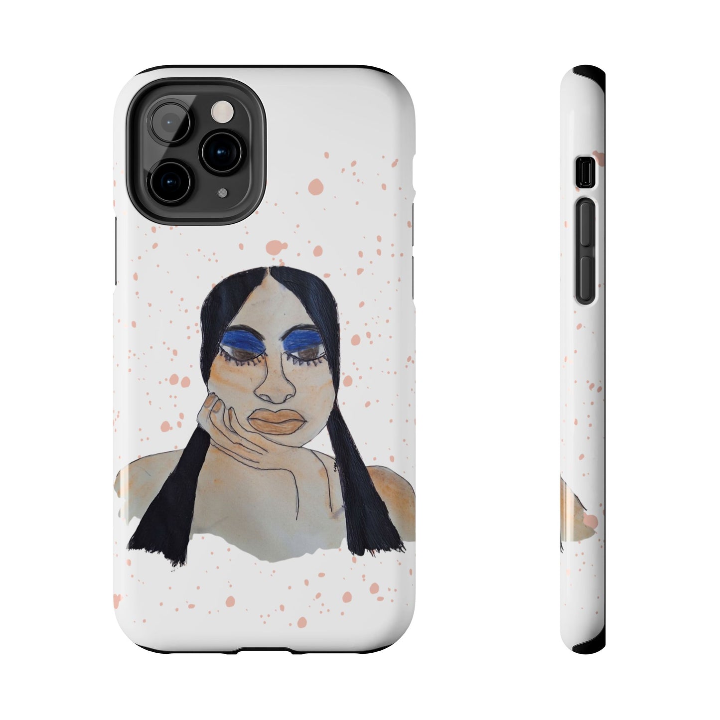 Black Woman Art Tough Phone Case, Hand-Painted Graphics, Original Art iPhone Cover, Protective Phone Case, Unique Artwork Case
