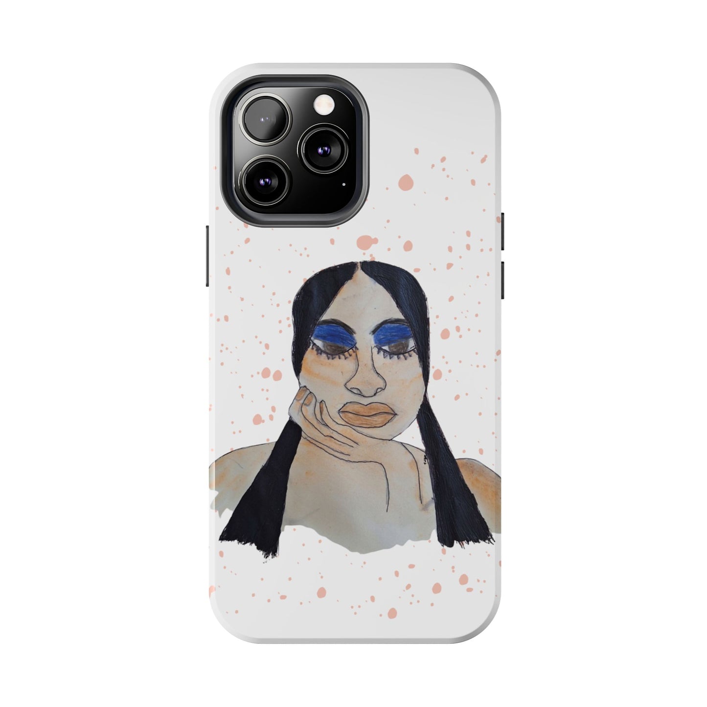 Black Woman Art Tough Phone Case, Hand-Painted Graphics, Original Art iPhone Cover, Protective Phone Case, Unique Artwork Case