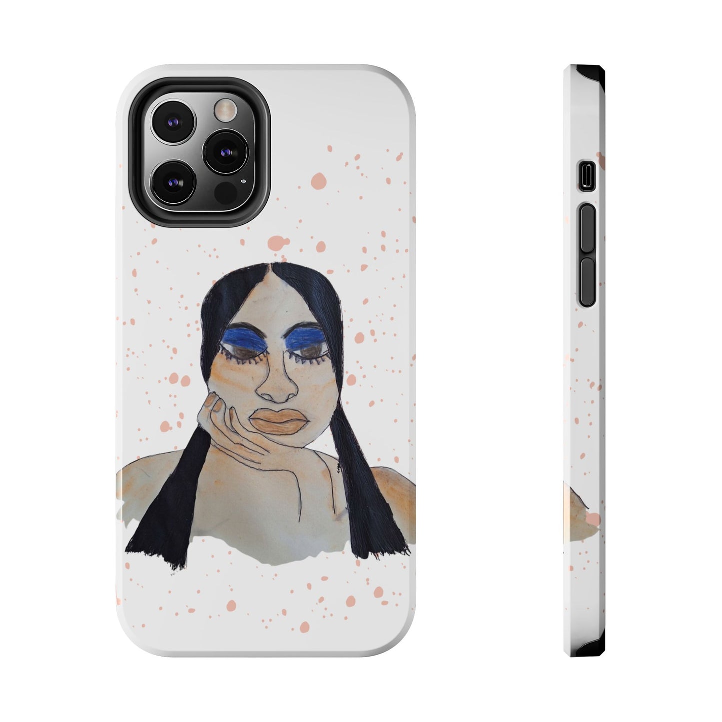 Black Woman Art Tough Phone Case, Hand-Painted Graphics, Original Art iPhone Cover, Protective Phone Case, Unique Artwork Case