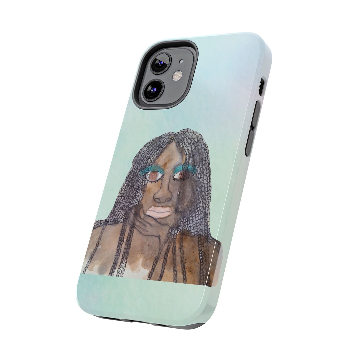 Black Woman Art, Artistic Fashion Phone Case, Colorful Unique Phone Protector, Gift for Her, Bohemian Style, Phone Cover for Creative Souls