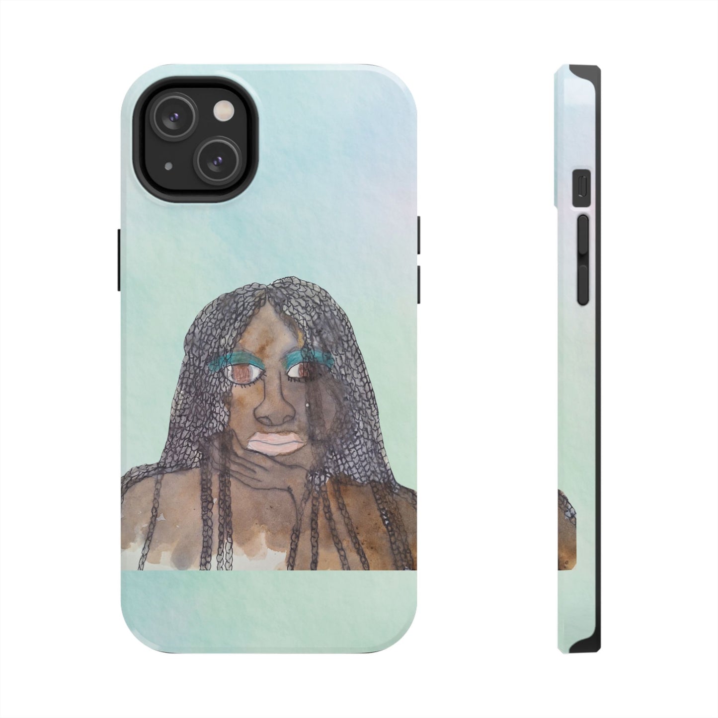 Black Woman Art, Artistic Fashion Phone Case, Colorful Unique Phone Protector, Gift for Her, Bohemian Style, Phone Cover for Creative Souls