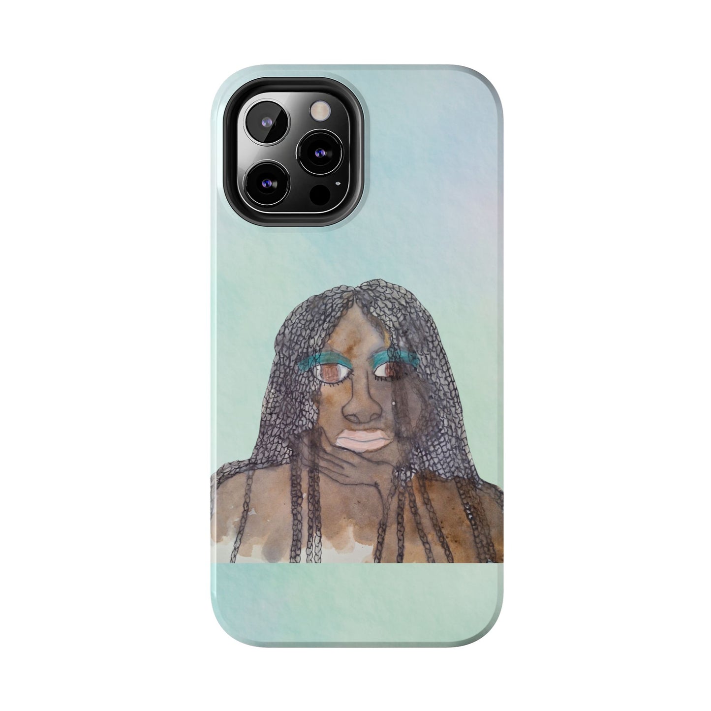 Black Woman Art, Artistic Fashion Phone Case, Colorful Unique Phone Protector, Gift for Her, Bohemian Style, Phone Cover for Creative Souls