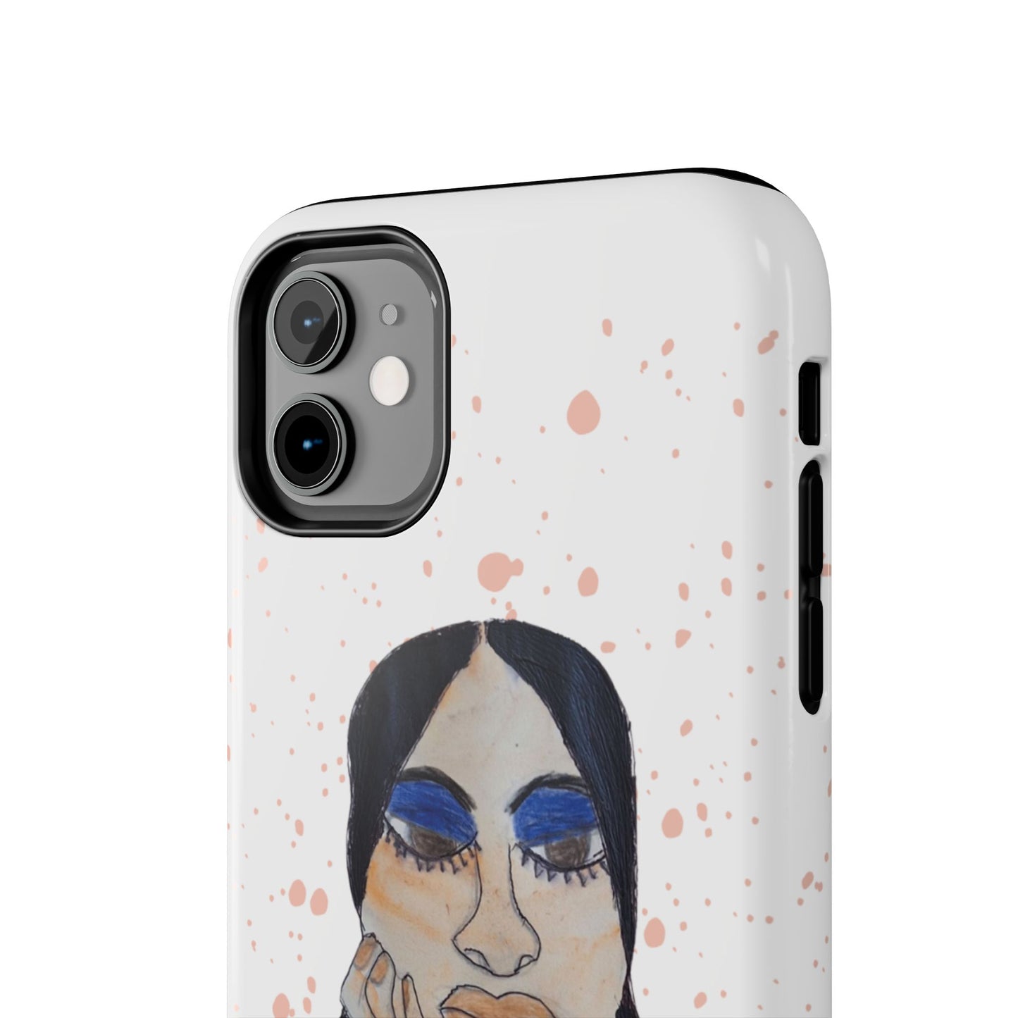 Black Woman Art Tough Phone Case, Hand-Painted Graphics, Original Art iPhone Cover, Protective Phone Case, Unique Artwork Case