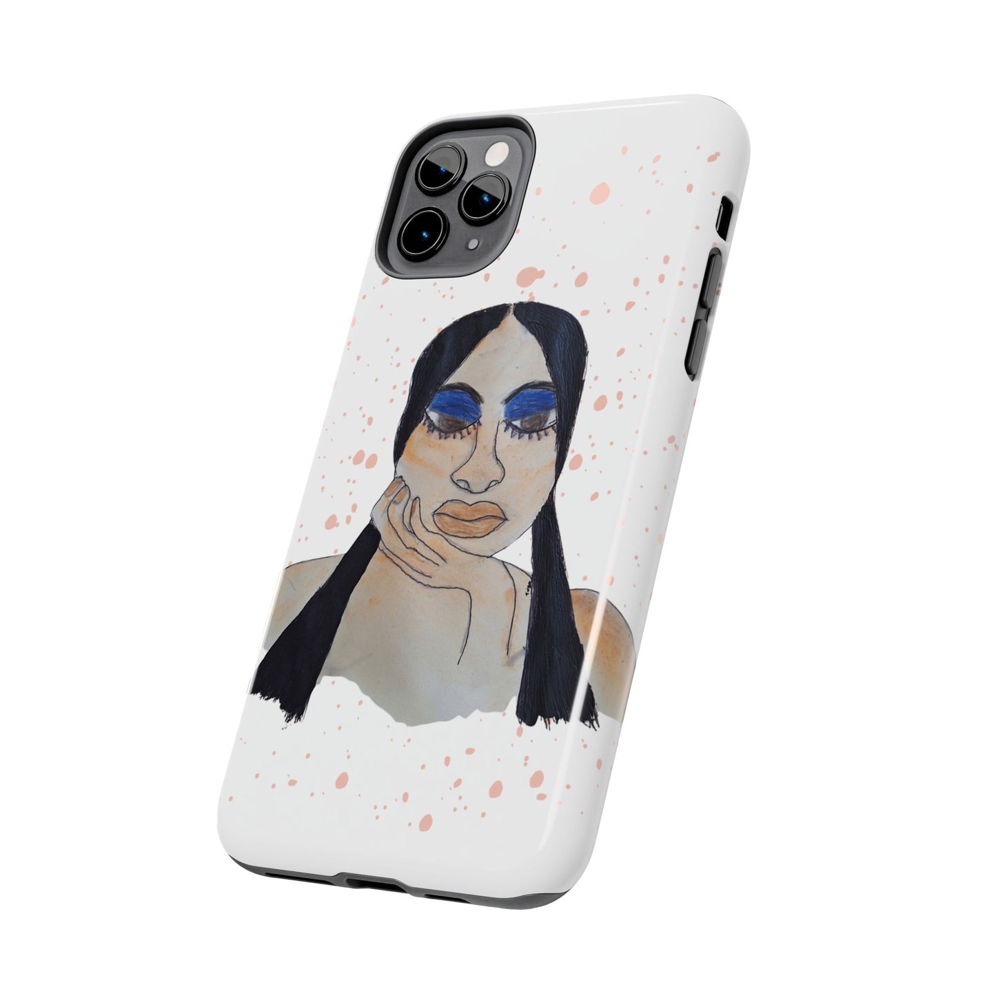 Black Woman Art Tough Phone Case, Hand-Painted Graphics, Original Art iPhone Cover, Protective Phone Case, Unique Artwork Case