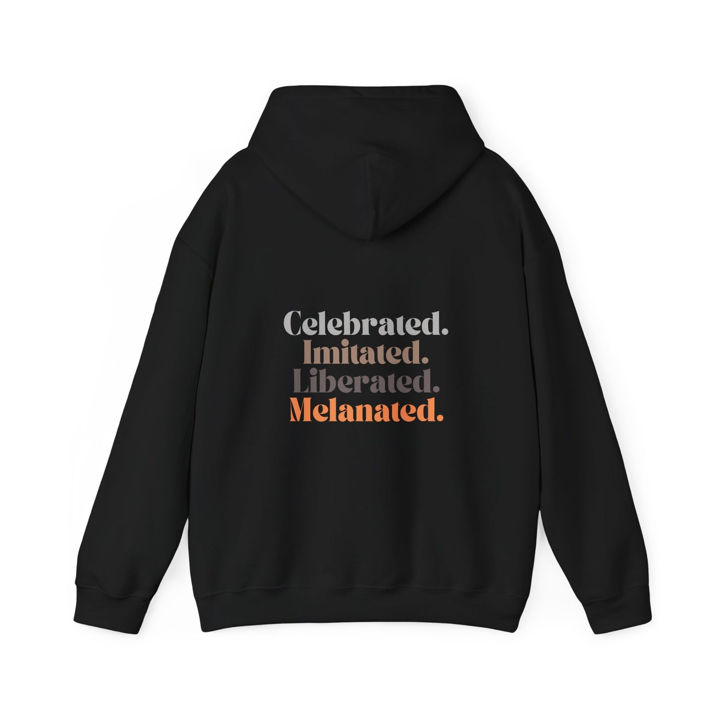 Melanated. Celebrated. Hoodie – Black Girl Magic Afro Art Sweatshirt | Urban Streetwear for Women