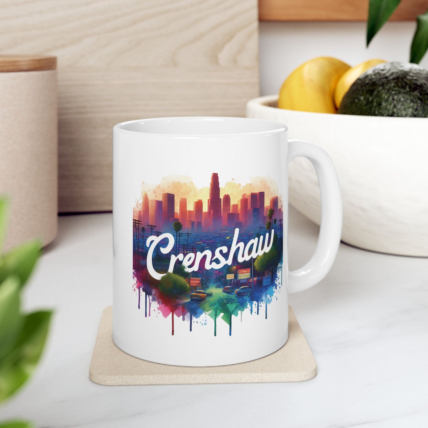 Crenshaw, Urban Graphic, African American Iconic Neighborhood Mug, Gift
