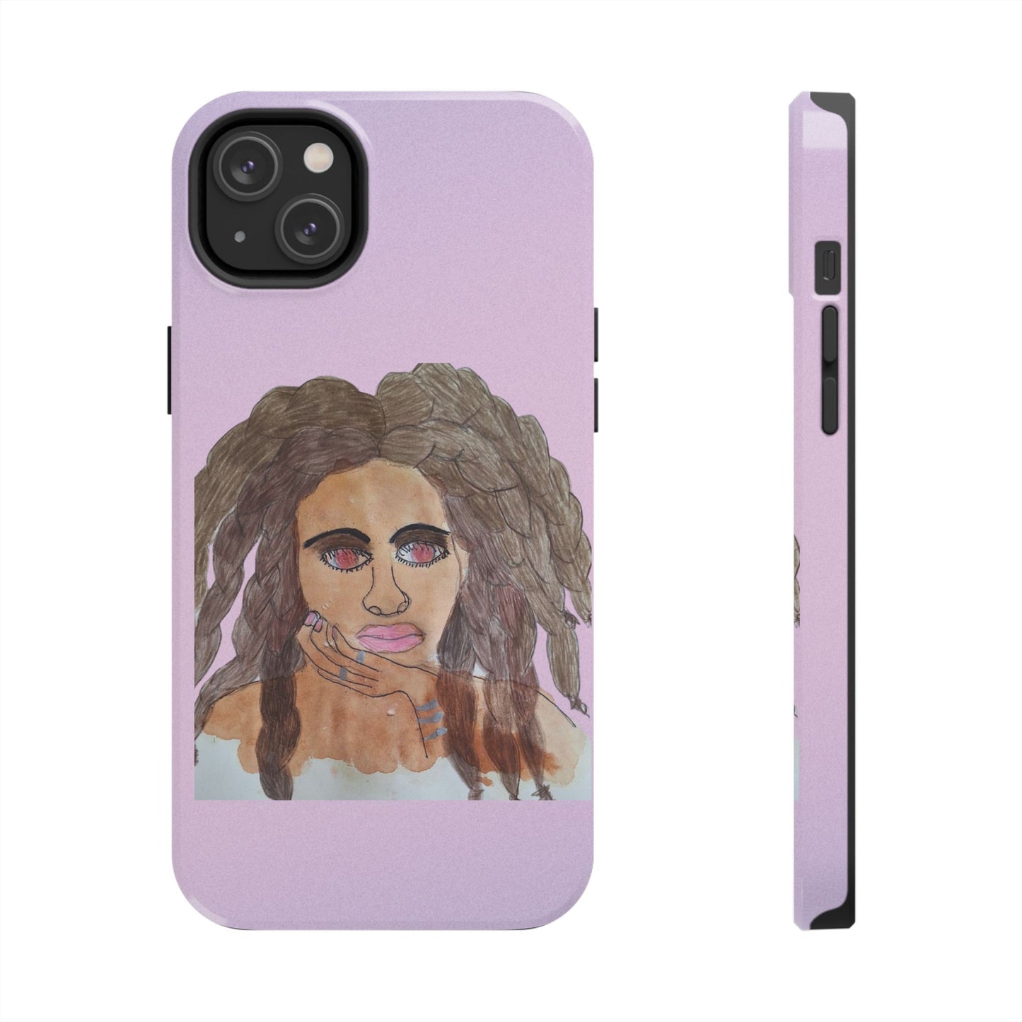 Black Woman Art Tough Phone Case, Hand-Painted Graphics, Original Art iPhone Cover, Protective Phone Case, Unique Artwork Case