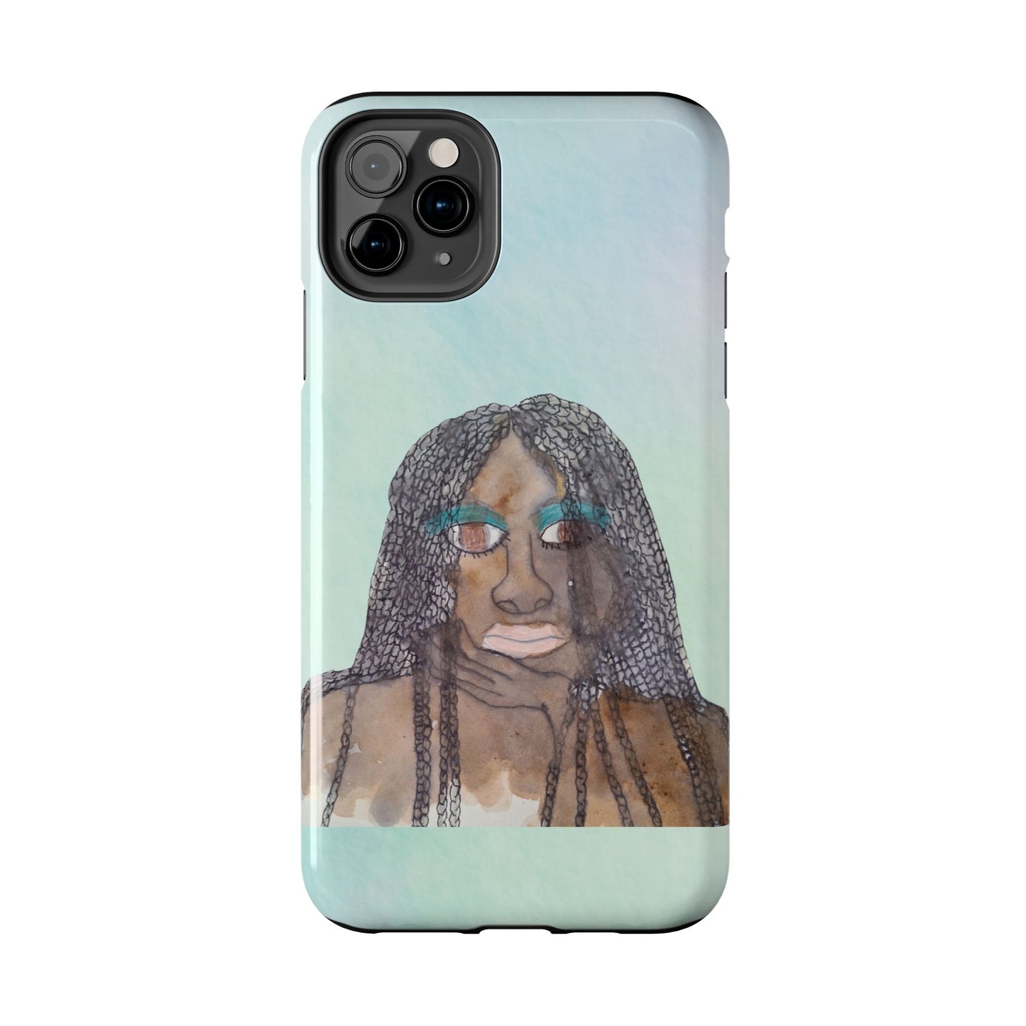 Black Woman Art, Artistic Fashion Phone Case, Colorful Unique Phone Protector, Gift for Her, Bohemian Style, Phone Cover for Creative Souls