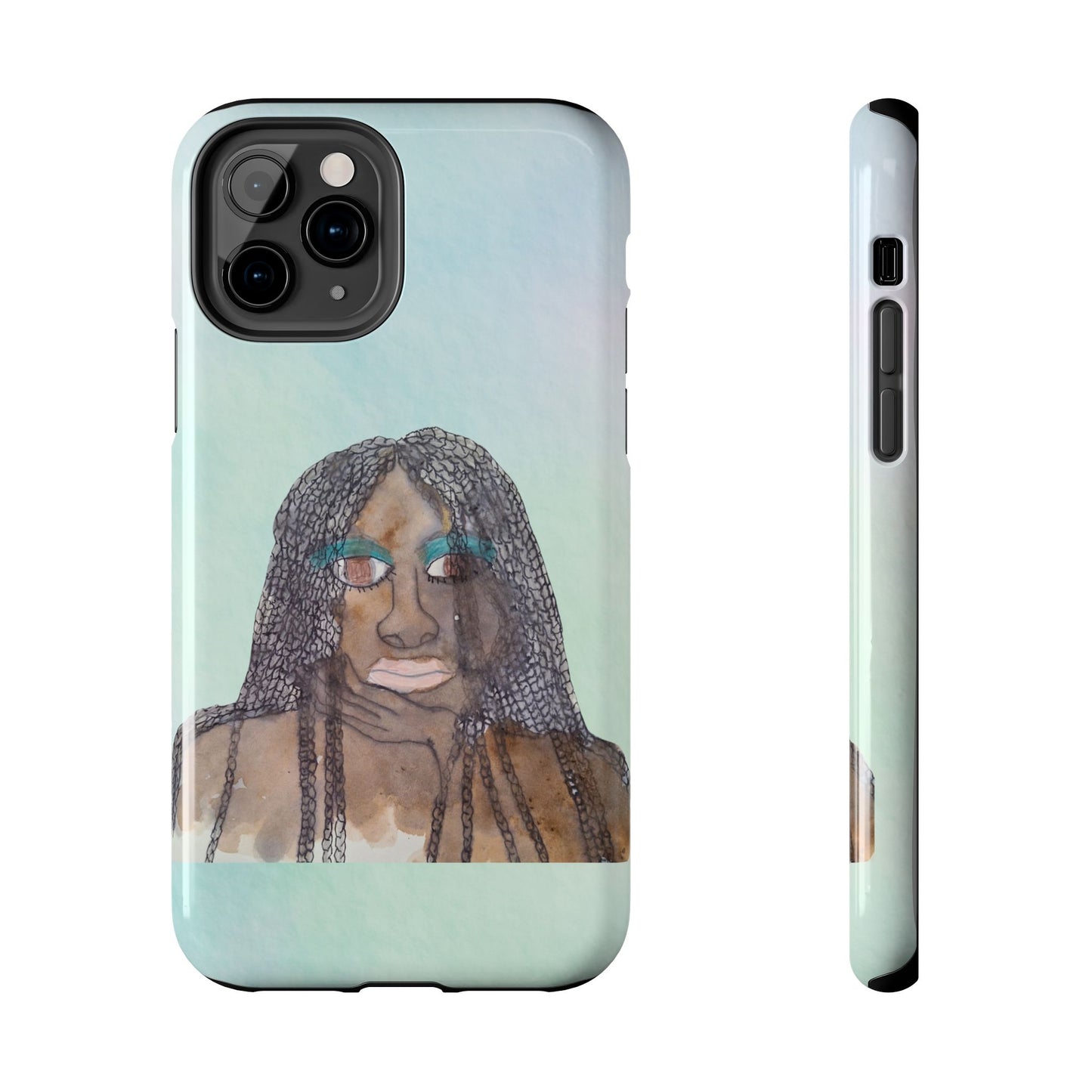 Black Woman Art, Artistic Fashion Phone Case, Colorful Unique Phone Protector, Gift for Her, Bohemian Style, Phone Cover for Creative Souls