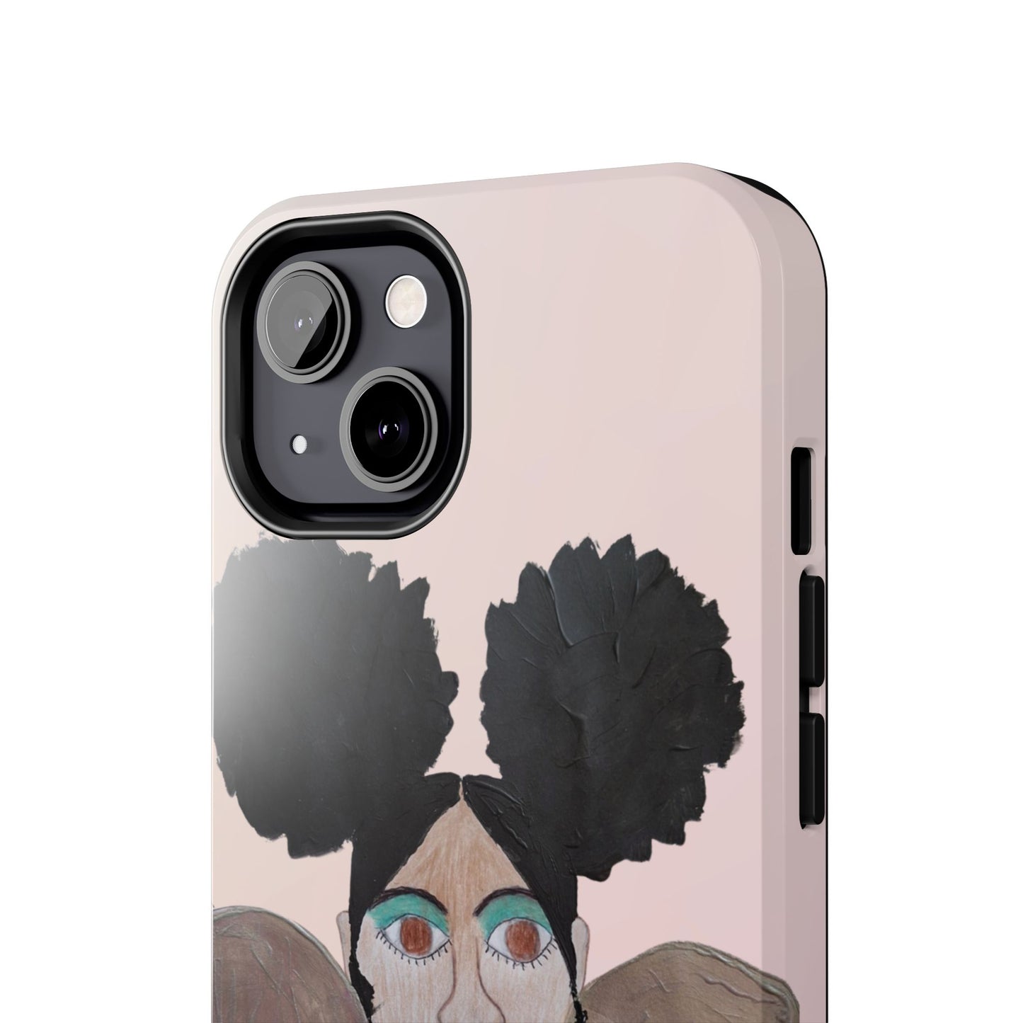Black Woman Art Tough Phone Case, Hand-Painted Graphics, Original Art iPhone Cover, Protective Phone Case, Unique Artwork Case