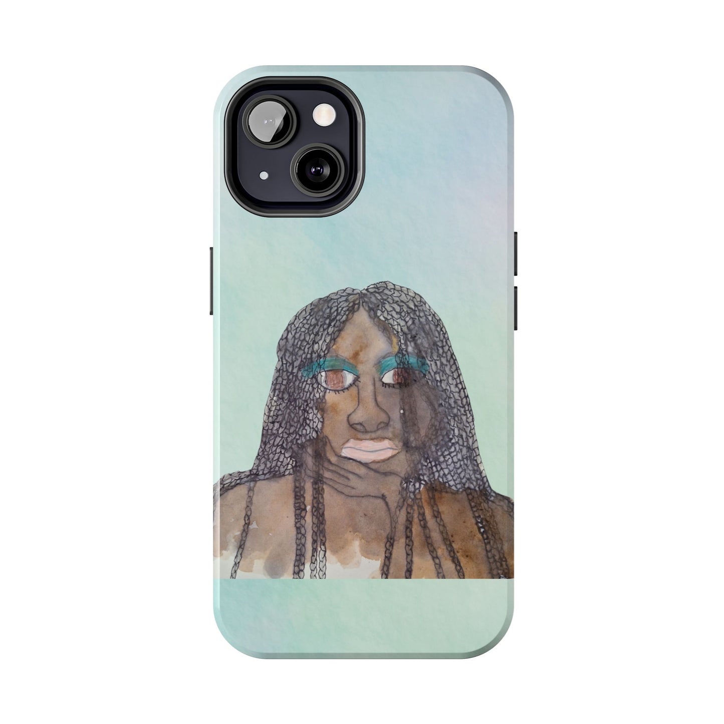 Black Woman Art, Artistic Fashion Phone Case, Colorful Unique Phone Protector, Gift for Her, Bohemian Style, Phone Cover for Creative Souls