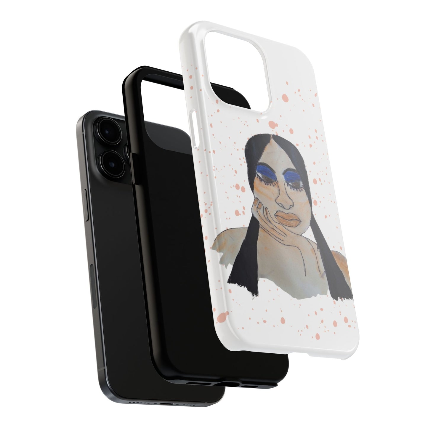 Black Woman Art Tough Phone Case, Hand-Painted Graphics, Original Art iPhone Cover, Protective Phone Case, Unique Artwork Case