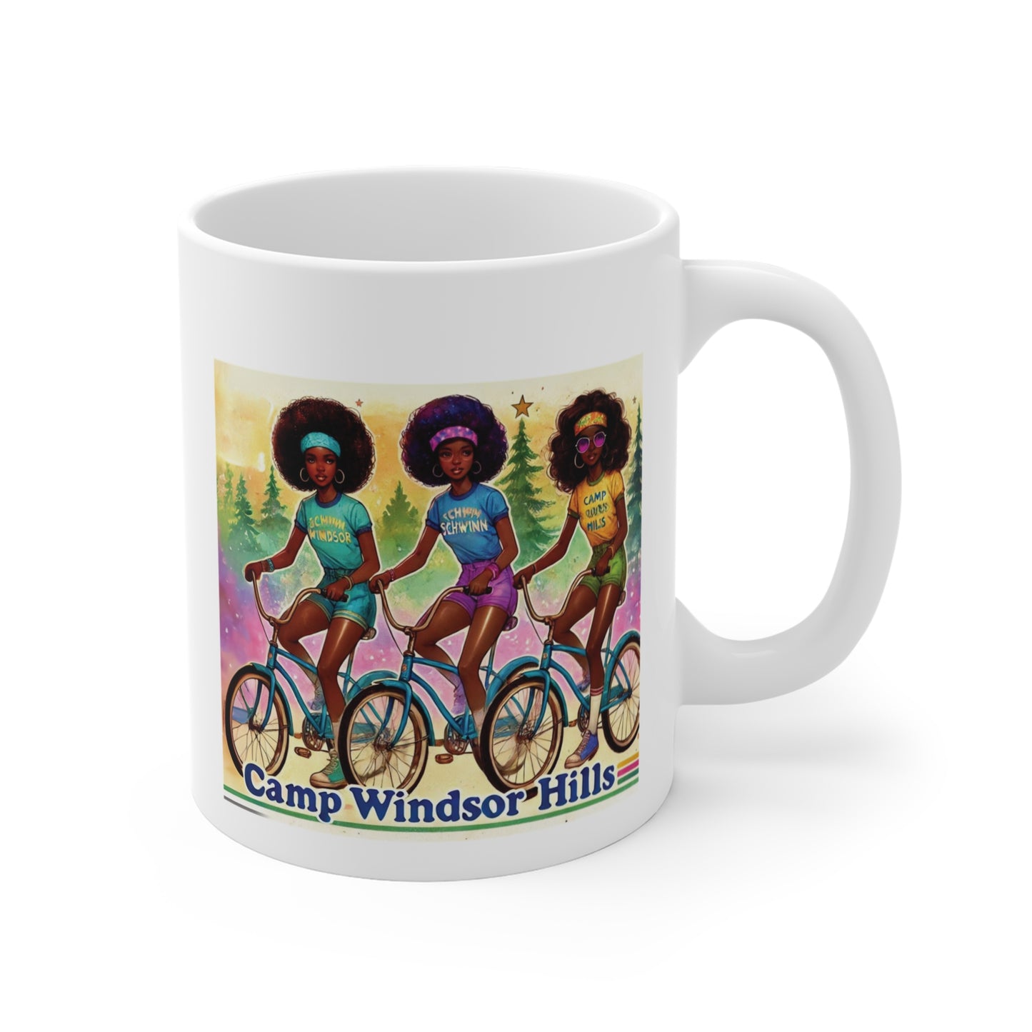 CAMP WINDSOR HILLS, Retro 70s Vibe, Iconic Black Neighborhood Mug 11oz