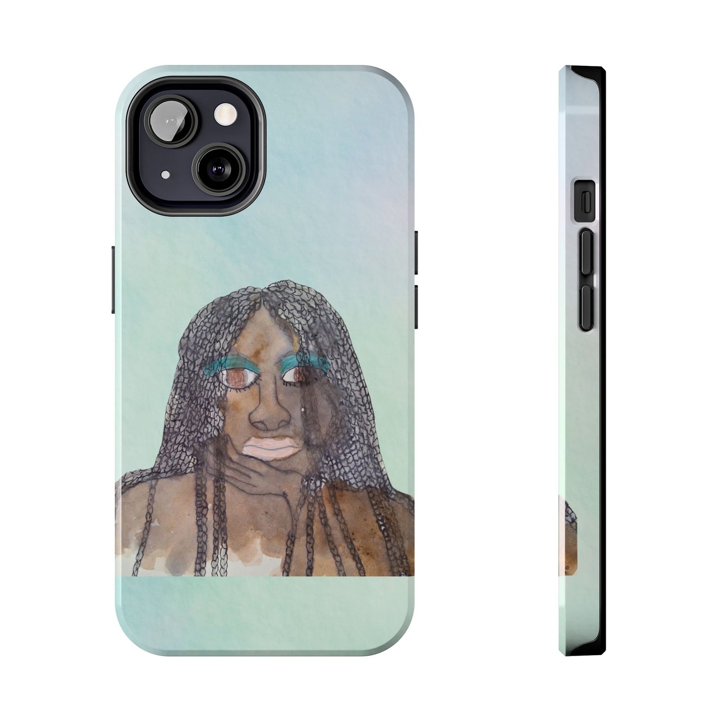 Black Woman Art, Artistic Fashion Phone Case, Colorful Unique Phone Protector, Gift for Her, Bohemian Style, Phone Cover for Creative Souls