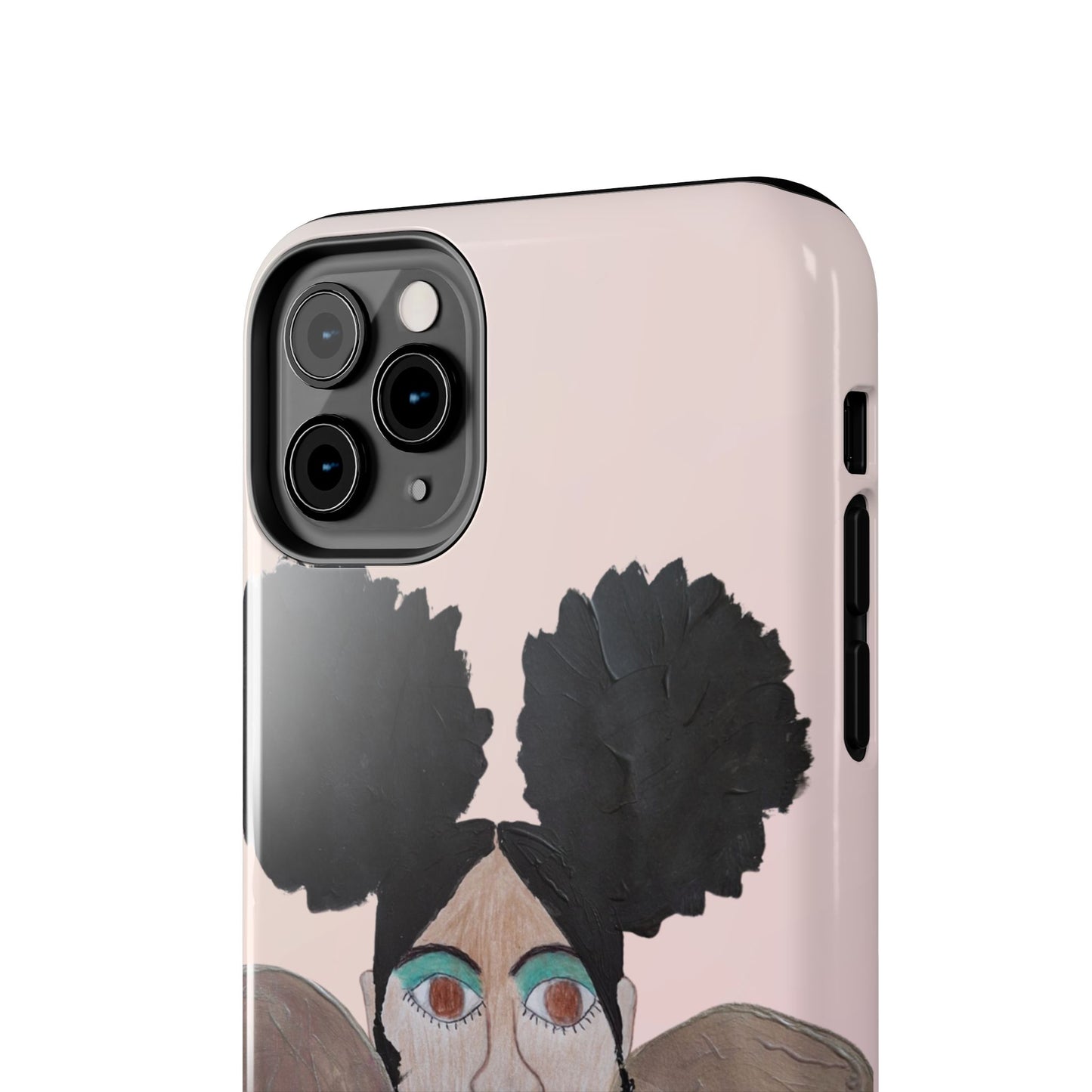 Black Woman Art Tough Phone Case, Hand-Painted Graphics, Original Art iPhone Cover, Protective Phone Case, Unique Artwork Case
