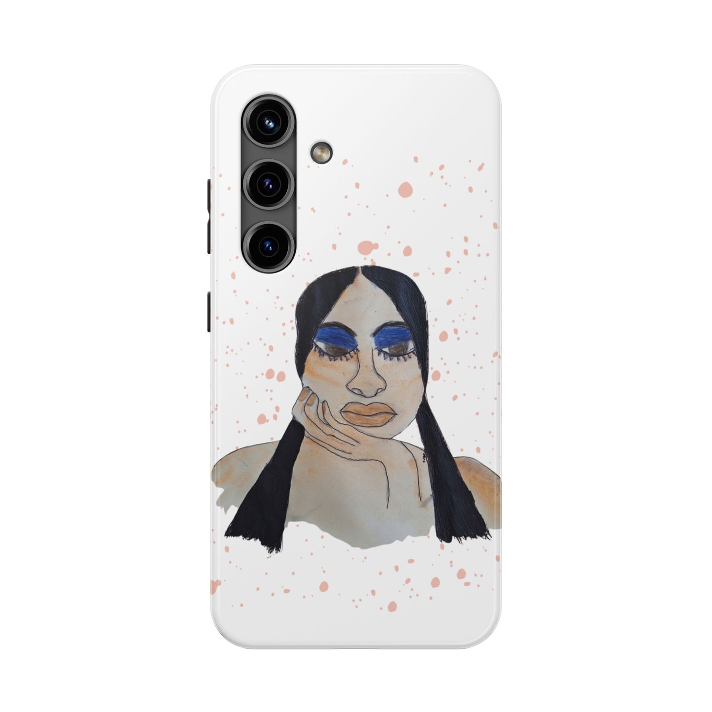 Black Woman Art Tough Phone Case, Hand-Painted Graphics, Original Art iPhone Cover, Protective Phone Case, Unique Artwork Case