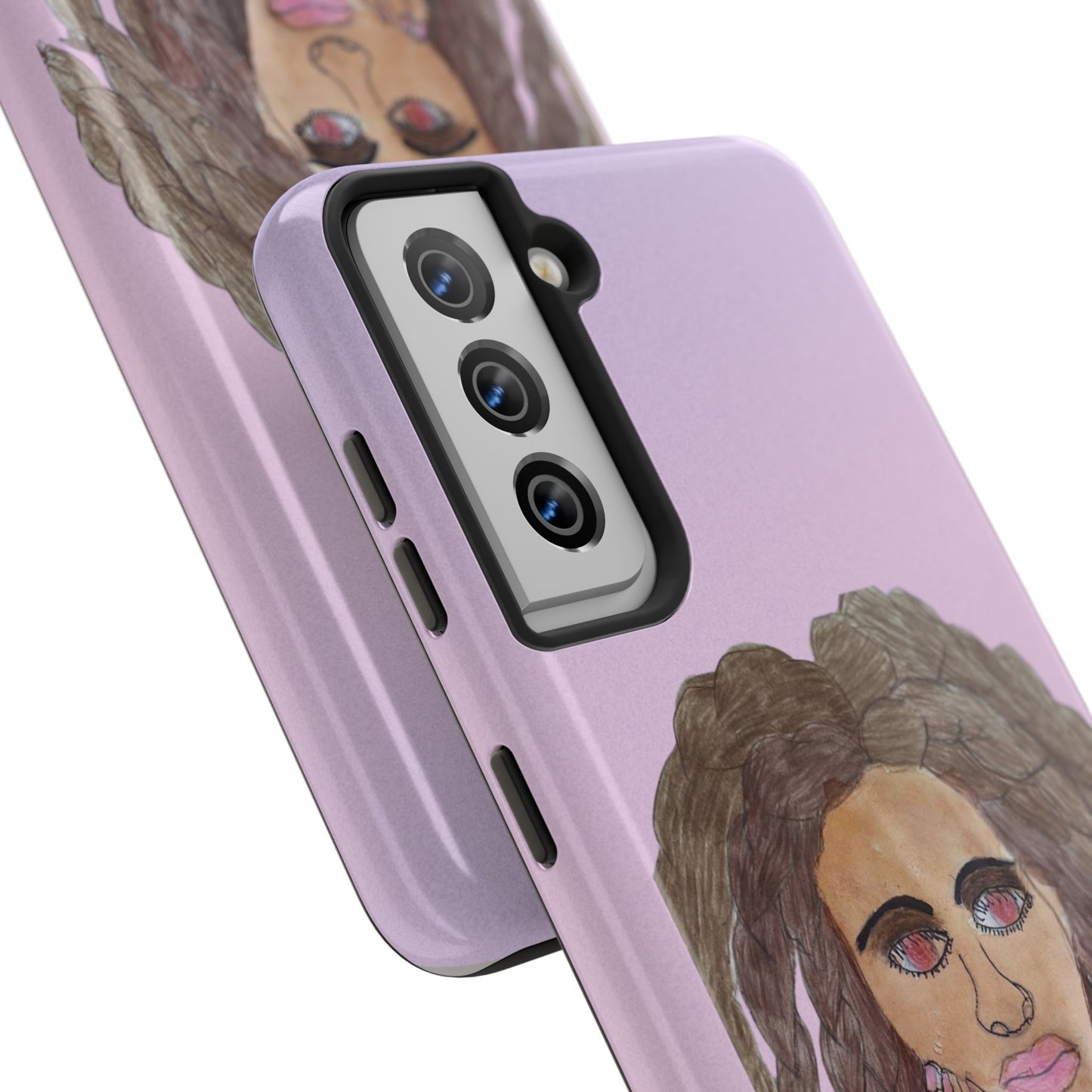 Black Woman Art Tough Phone Case, Hand-Painted Graphics, Original Art iPhone Cover, Protective Phone Case, Unique Artwork Case