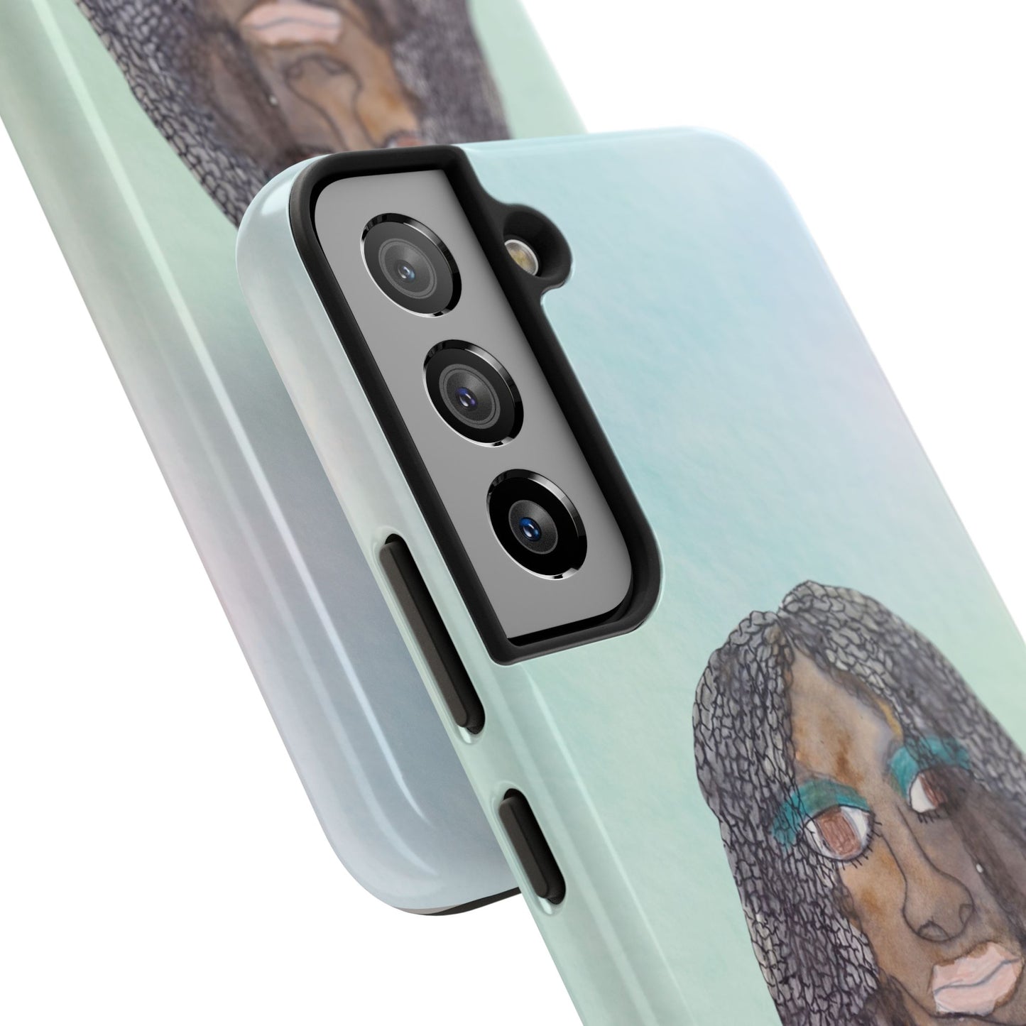 Black Woman Art, Artistic Fashion Phone Case, Colorful Unique Phone Protector, Gift for Her, Bohemian Style, Phone Cover for Creative Souls