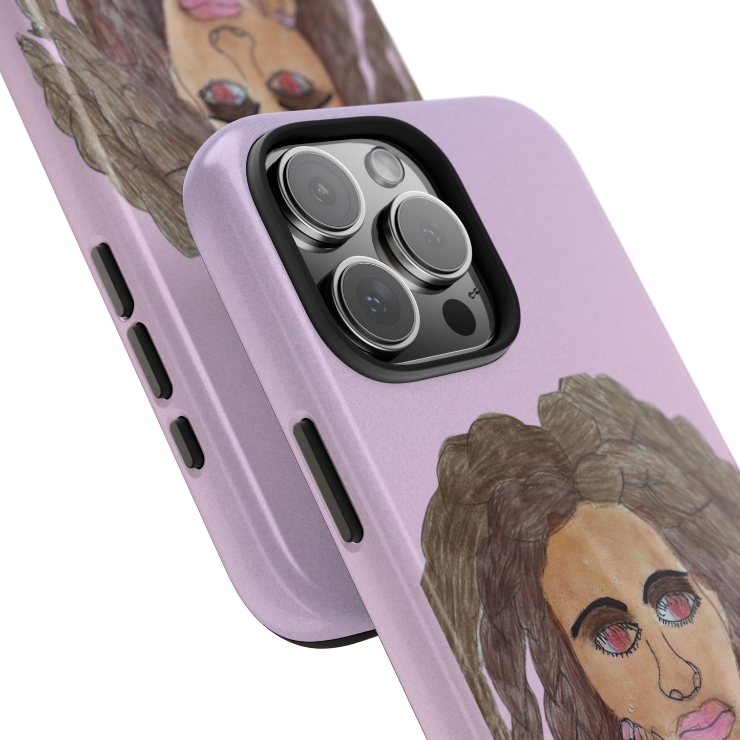 Black Woman Art Tough Phone Case, Hand-Painted Graphics, Original Art iPhone Cover, Protective Phone Case, Unique Artwork Case