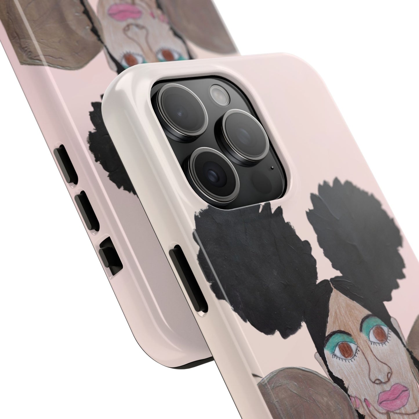 Black Woman Art Tough Phone Case, Hand-Painted Graphics, Original Art iPhone Cover, Protective Phone Case, Unique Artwork Case